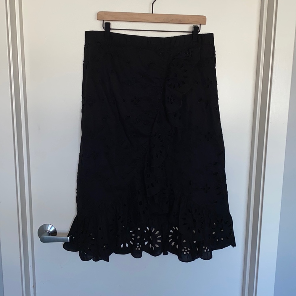 J. Crew Black Midi Skirt
